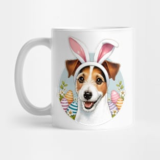 Russell Terrier with Bunny Ears Welcomes Easter Joy Mug